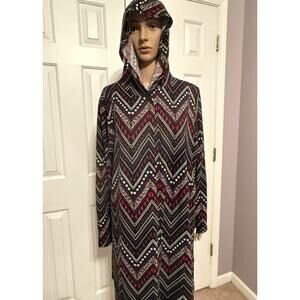 Cato Woman Patterned Hooded Cardigan/Duster, Size 22/24